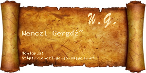 Wenczl Gergő névjegykártya