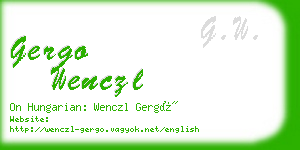 gergo wenczl business card